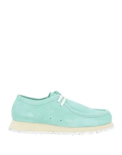 Barracuda Woman Lace-up Shoes Turquoise Size 9 Leather In Blue