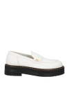 BARRACUDA BARRACUDA WOMAN LOAFERS WHITE SIZE 8 LEATHER