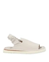 Barracuda Woman Sandals Light Grey Size 11 Soft Leather