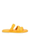 Barracuda Woman Sandals Marigold Size 8 Leather In Yellow