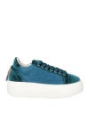 Barracuda Woman Sneakers Deep Teal Size 7.5 Textile Fibers, Leather In Green