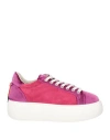 Barracuda Woman Sneakers Fuchsia Size 8 Textile Fibers, Leather In Pink