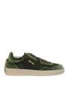 Barracuda Woman Sneakers Green Size 6 Leather, Textile Fibers In Green