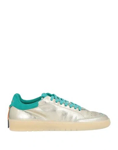 Barracuda Woman Sneakers Platinum Size 6 Leather In Gold
