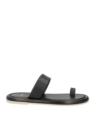 Barracuda Woman Thong Sandal Black Size 10 Leather