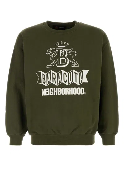 Barracuta Dark Green Cotton Blend Oversize Sweatshirt