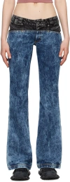 Barragan Blue & Black Cruz Jeans In Acid Blue/black