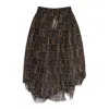 Barragan Deconstructed Knife Pleated Brown Flared Skirt In Brown