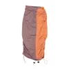 Barragan Purple And Peach Ciruela Drawstring Pegadita Skirt In Multi
