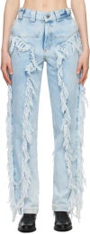 Barragan Ssense Exclusive Blue Lil Star Jeans In Bleached Blue