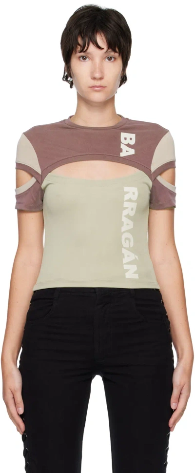 Barragan Ssense Exclusive Green Brazos T-shirt In Eggplant/olive