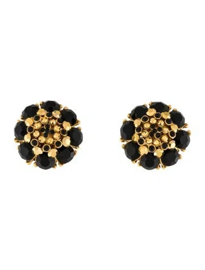 Pre-owned Barrera Crystal Clip-on Earrings In Multi
