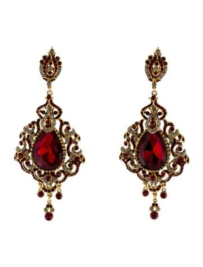 Pre-owned Barrera Crystal Clip-on Earrings In Multi