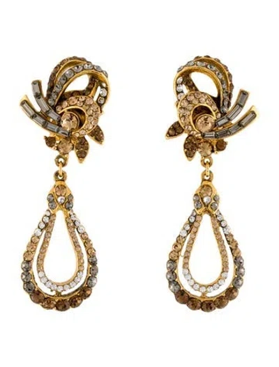 Pre-owned Barrera Crystal Drop Earrings