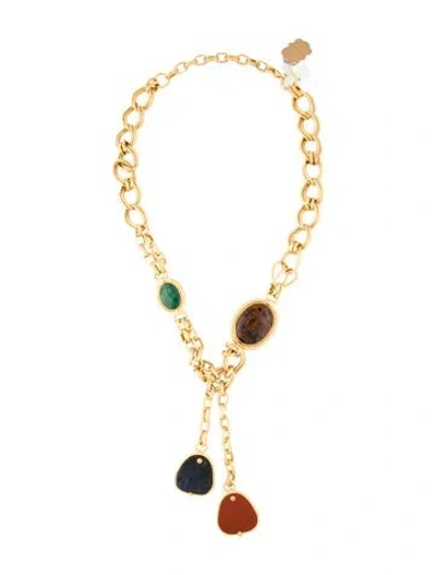 Pre-owned Barrera Resin Lavalier Neckalce, 32.5" In Multi