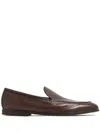 Barrett Almond-toe Leather Loafers In Brown