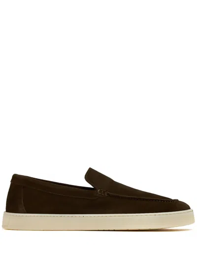 Barrett Almond-toe Suede Loafers In Brown