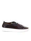 Barrett Brown Leather Sneaker In Brown