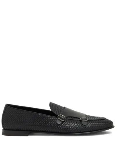 Barrett Buckled Leather Loafers In Schwarz