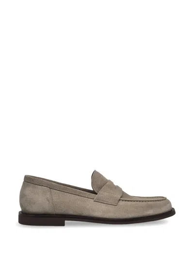 Barrett College Penny Suede Loafers In Gray