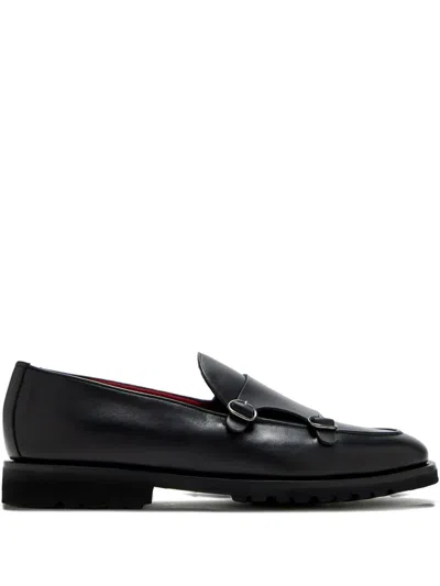 Barrett Double-buckle Leather Monk Shoes In Black