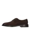 Barrett Derby In Dark Brown Suede In Marrone Scuri
