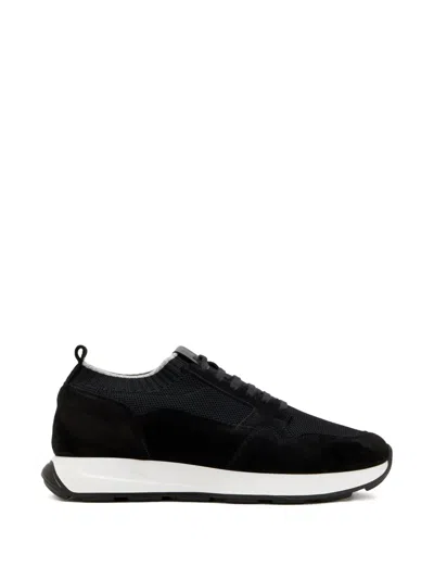 Barrett Lace-up Panelled Sneakers In Black