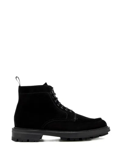 Barrett Lace-up Suede Boots In Black