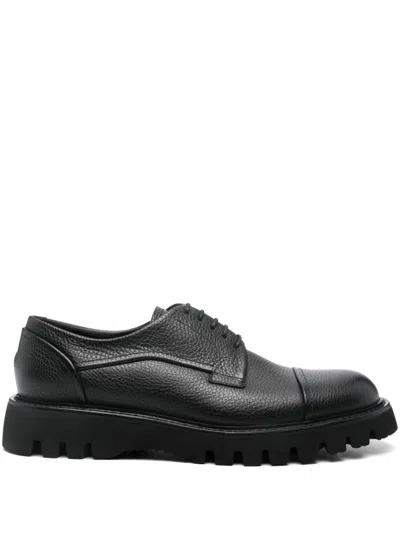 Barrett Leather Derby Shoes In Black