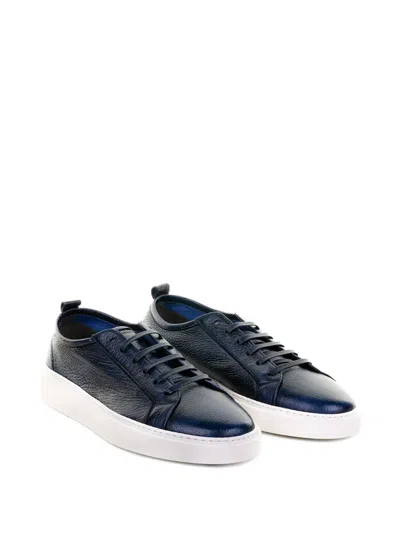 Barrett Leather Sneakers In Blue