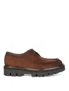 Barrett Moccasin In Suede And Rubber Sole With Laces In Brown