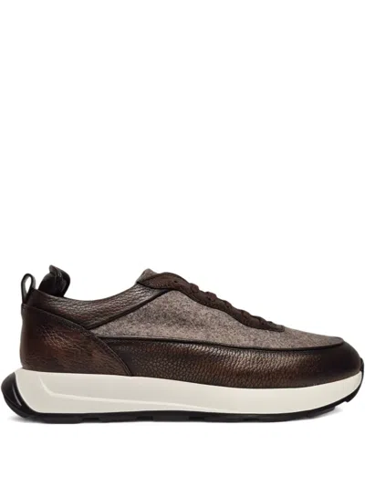 Barrett Panelled Sneakers In Brown
