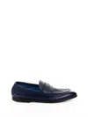 Barrett Blue Leather Moccasin In Blue