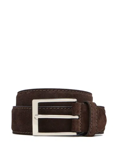 Barrett Square-buckle Belt In Brown