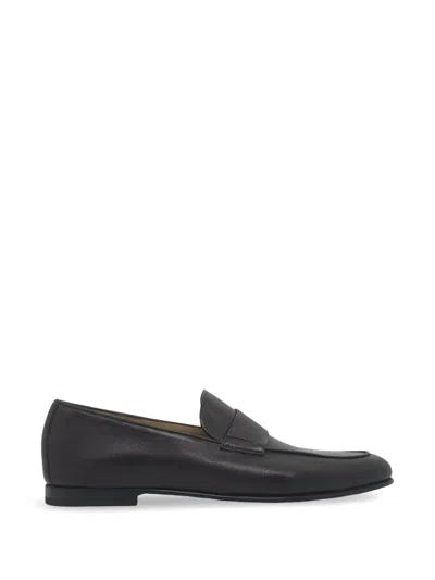 Barrett Strap Panelled Loafers In Black