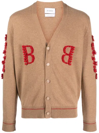 Barrie 3d-knit Cashmere Cardigan In Brown