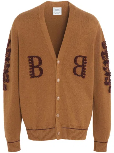 Barrie 3d-knit Cashmere Cardigan In Brown