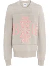 Barrie Logo-patch Cashmere Jumper In Grey