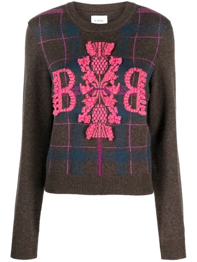 Barrie 3d Logo-detail Cashmere Jumper In Brown