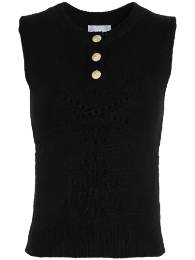 Barrie All-over Motif Top In Black