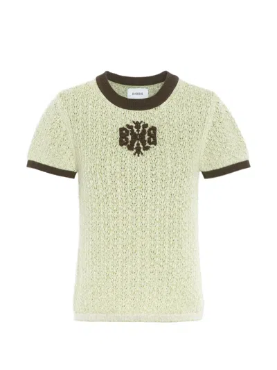 Barrie B-logo Cashmere Top In Green
