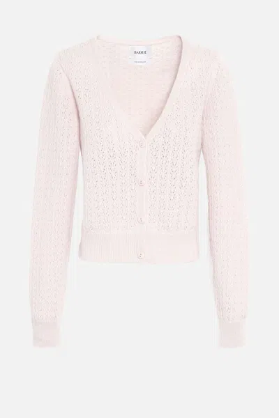 Barrie Bicolor Lace Cardigan In Pink