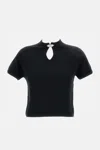 Barrie Rhinestone-embellished Keyhole Top In Black