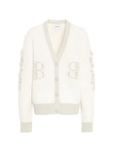 Barrie B-logo Cashmere Cardigan In White