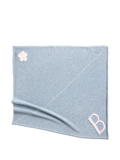 Barrie B-logo Cashmere Scarf In Blue