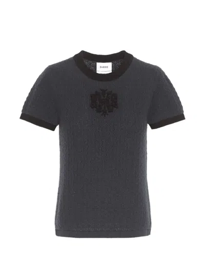 Barrie B-logo Cashmere Top In Gray