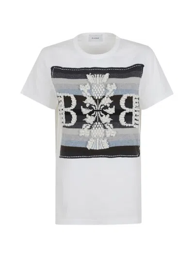 Barrie B로고 패치 티셔츠 In White