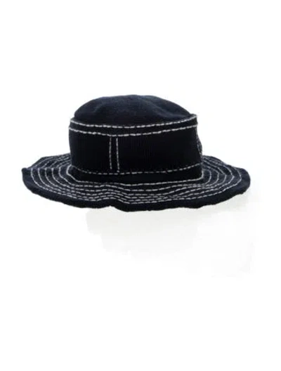 Pre-owned Barrie Blue Knit Bucket Hat In Blue/white
