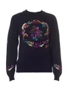 Barrie Bouquet Print Sweater Navy In Blue