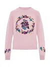 Barrie Bouquet Print Sweater Pink In Pink